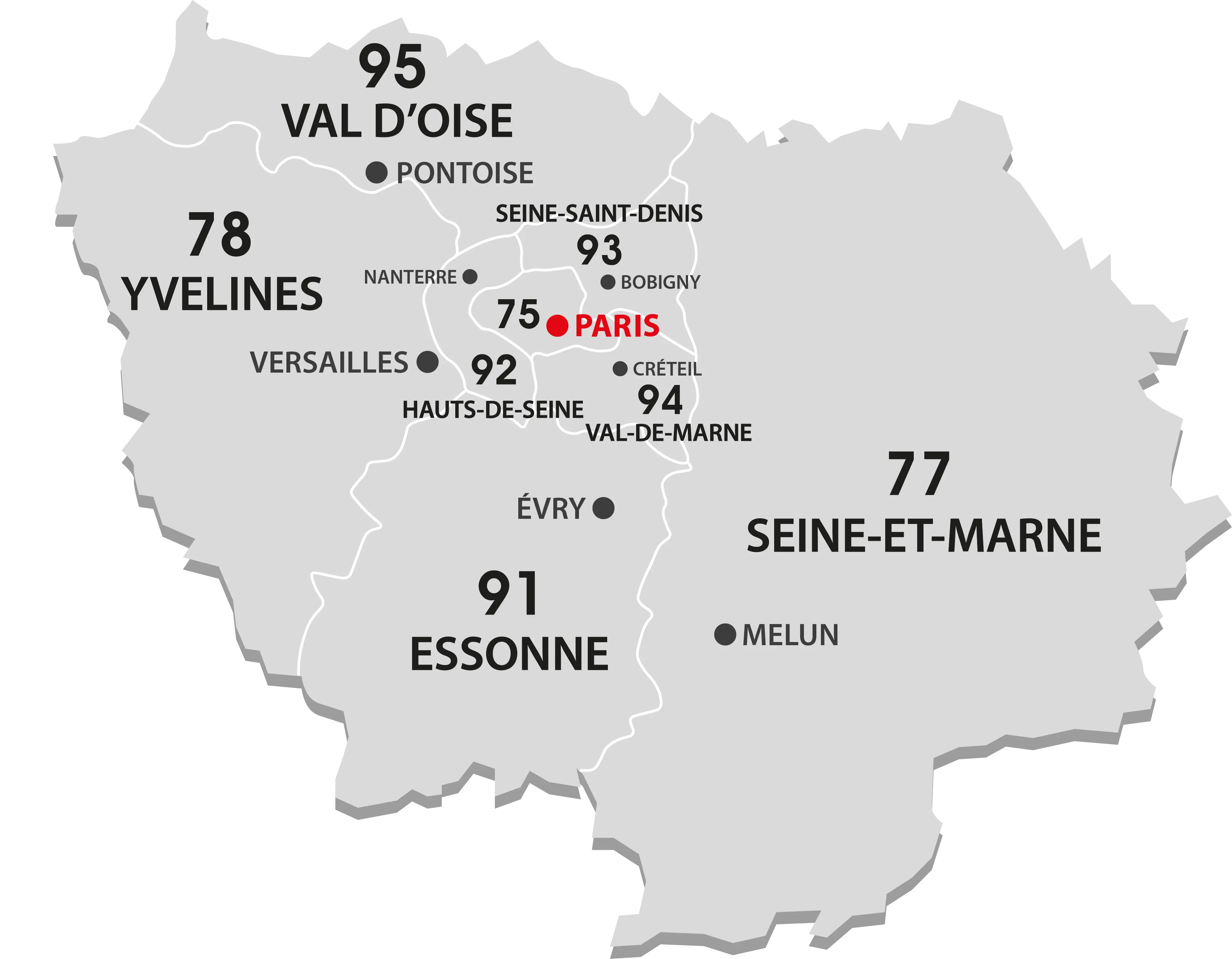 Paris - Ile-de-France region map