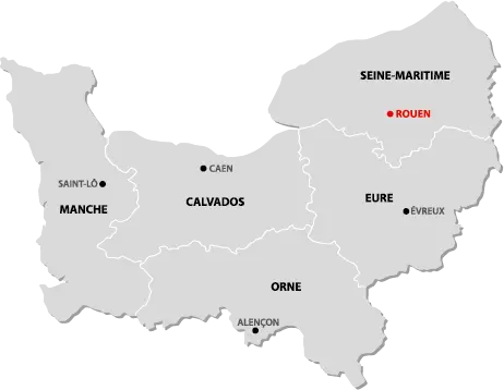Normandy region map