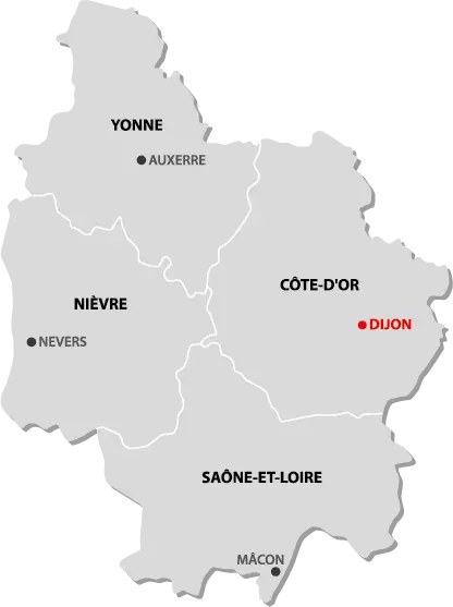 Burgundy region map