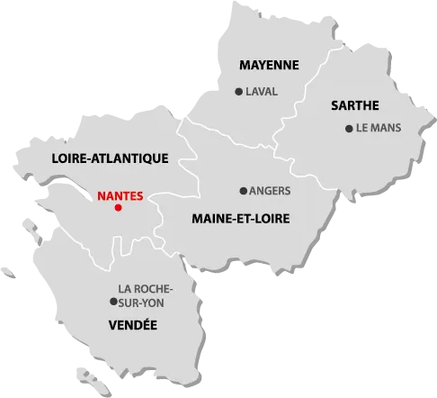 Pays-de-la-Loire region map