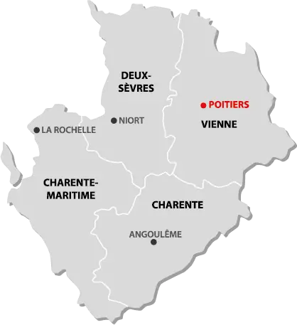 Poitou-Charentes region map