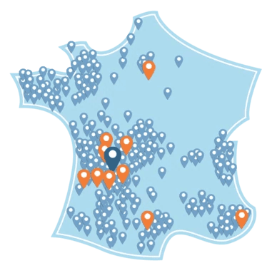 kaart van leggett locaties in Frankrijk