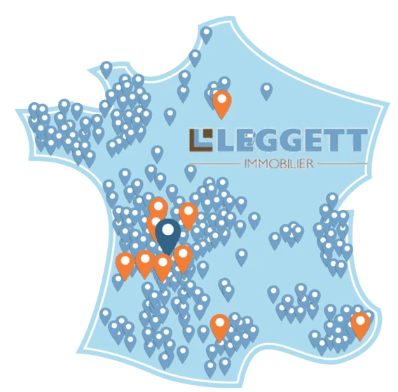 kaart van leggett locaties in Frankrijk