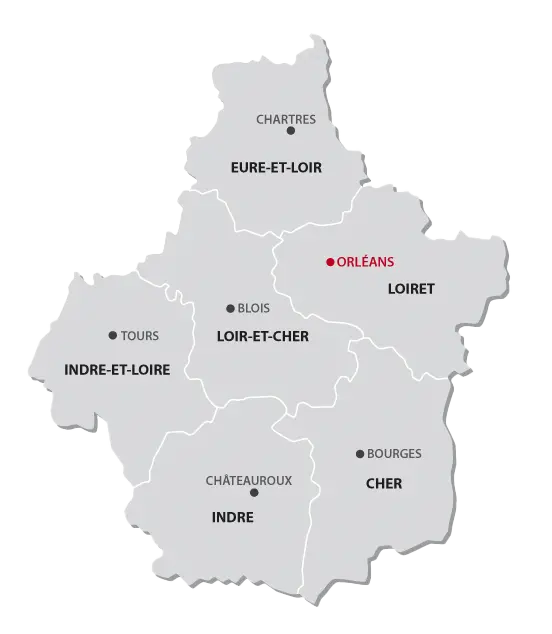 Centre-Val-de-Loire region map