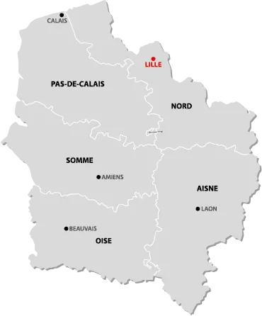 Hauts de France region map