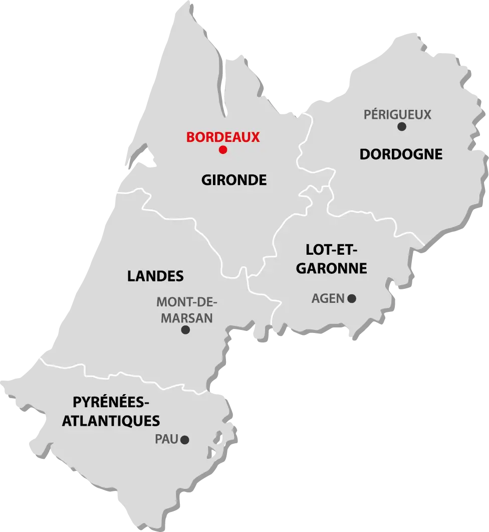 Aquitaine region map