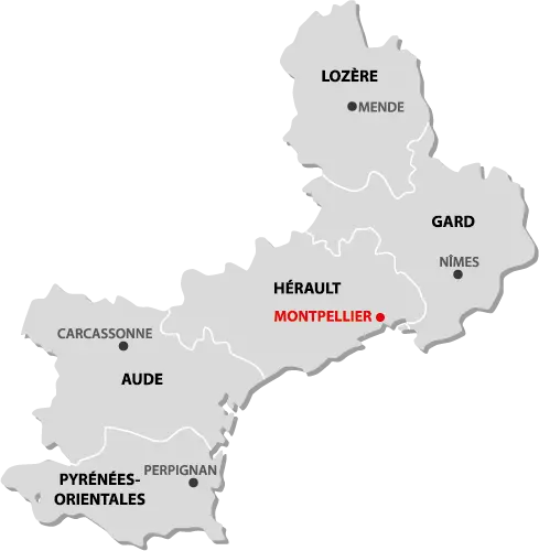 Languedoc-Roussillon region map