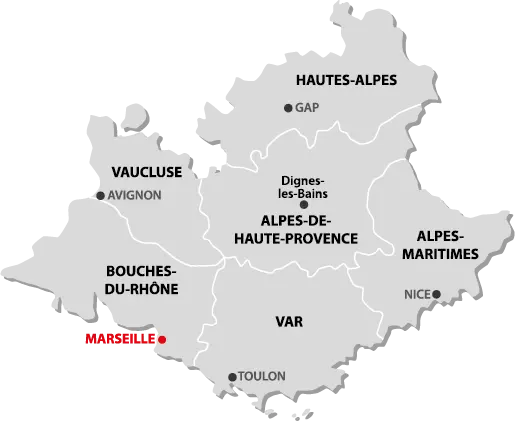 Provence-Côte d'Azur region map